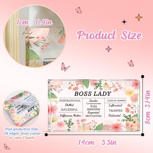 Boss Lady Acrylic Desk Plaque - Office Decor Gift for Female Manager