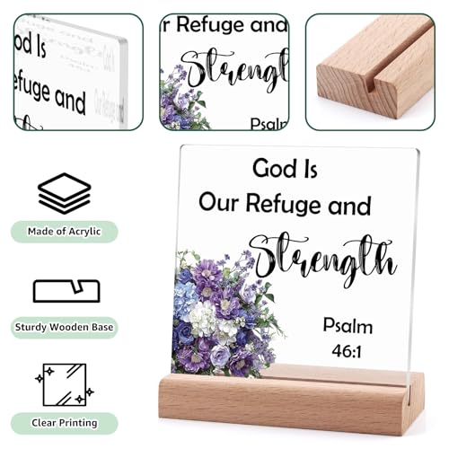 Inspirational Bible Verse Acrylic Desk Decor with Stand