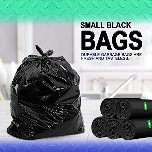 AOSULI 3 Gallon Small Black Trash Bags - 100 Count Leak-Resistant Liners