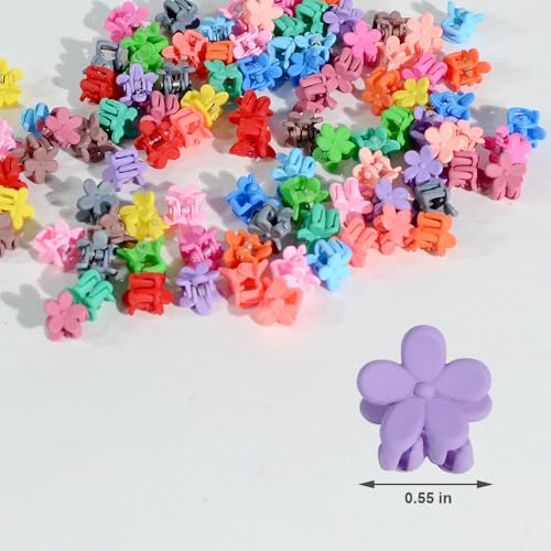 Yongdeli Mini Flower Hair Claw Clips 50-Pack Matte Colors Small Hair Grips