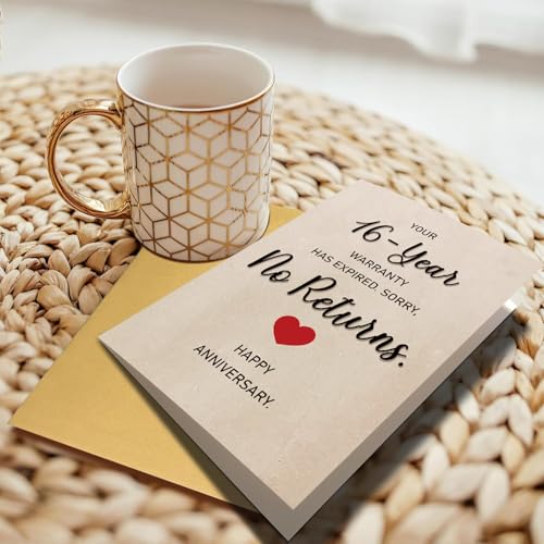 Funny 16th Wedding Anniversary Card for Husband & Wife