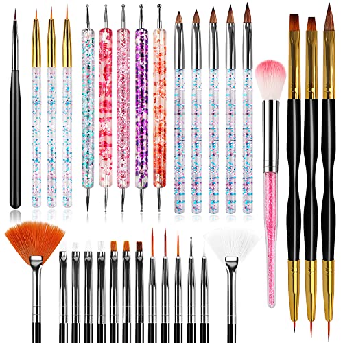 Voiluk 32-Piece Nail Art Brush and Dotting Tool Set for Beginners