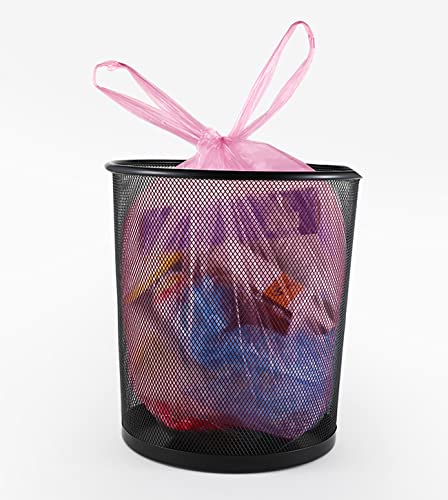 4 Gallon Pink Trash Bags with Handles - 100 Count Waste Bin Liners