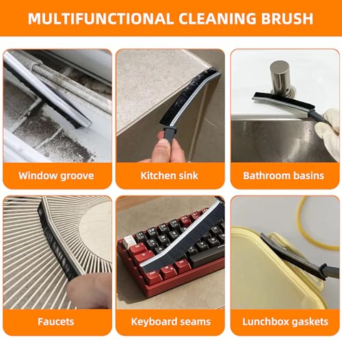 3-Piece Hard-Bristled Crevice Cleaning Brush Set for Tight Gaps