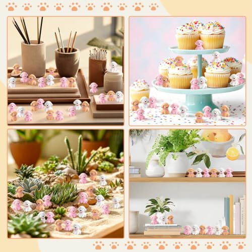 60 Pcs Mini Dogs Resin Figurines - Cute Puppy Miniature Set