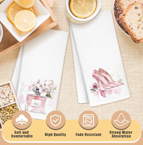 Pink Coquette Fashion Hand Towels - 16x24 Inch Decorative Floral Set of 2