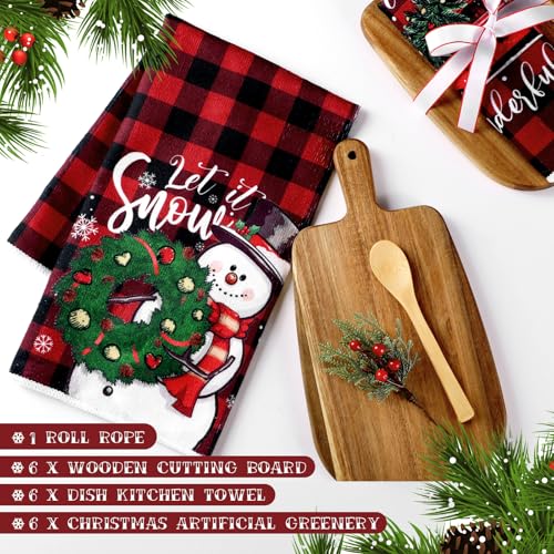 Santa Claus Christmas Kitchen Gift Set with Cutting Boards Towels & Utensils - 6 Sets