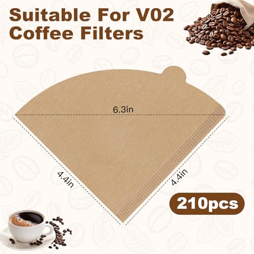 Ninsula #2 Cone Coffee Filters - 210 Count Unbleached for 1-4 Cups