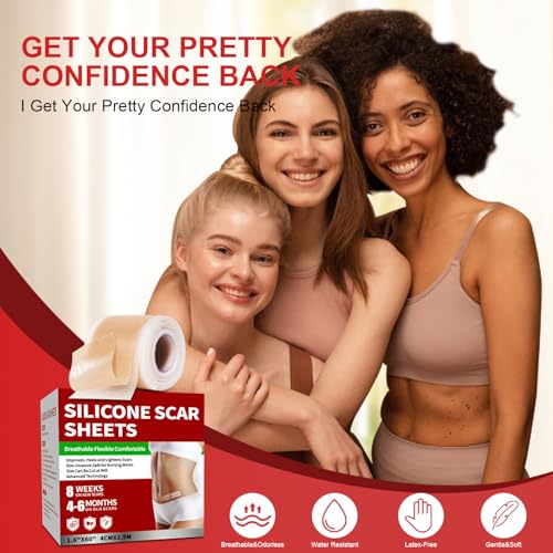 Tearich Silicone Scar Sheets - Medical Grade Scar Tape Roll for C-Section, Surgery & Burns