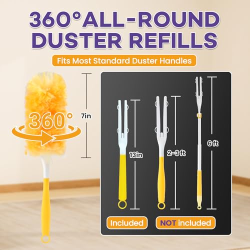 25 Heavy-Duty Duster Refills for Swiffer 360° Microfiber Cleaning