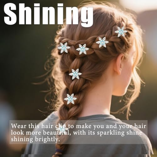 Sparkling Snowflake Rhinestone Hair Clips 10-Piece Set Green
