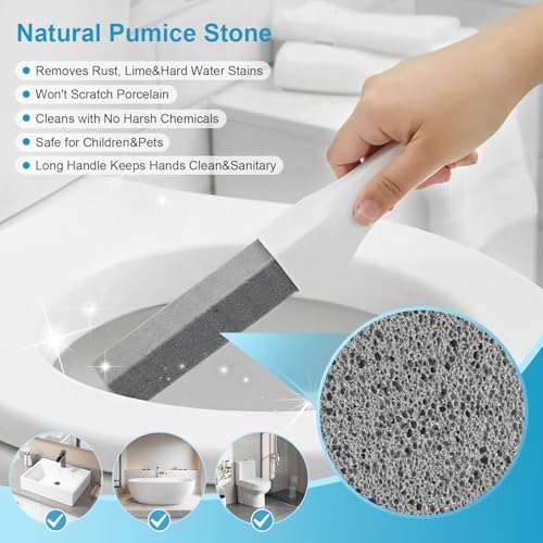 8-Pack Pumice Stone Toilet Bowl Cleaner with Long Handle