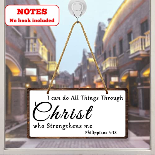 Christian Wall Decor Hanging Sign Philippians 4:13 Scripture Plaque