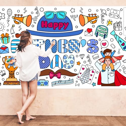 Giant Father's Day Coloring Poster & Table Cover - 72 x 30 Inches