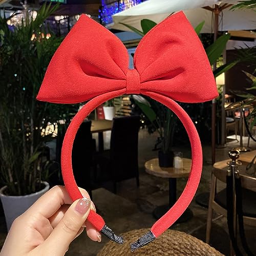 Red Big Bow Headband Cute Hair Hoop for Women and Girls Costume