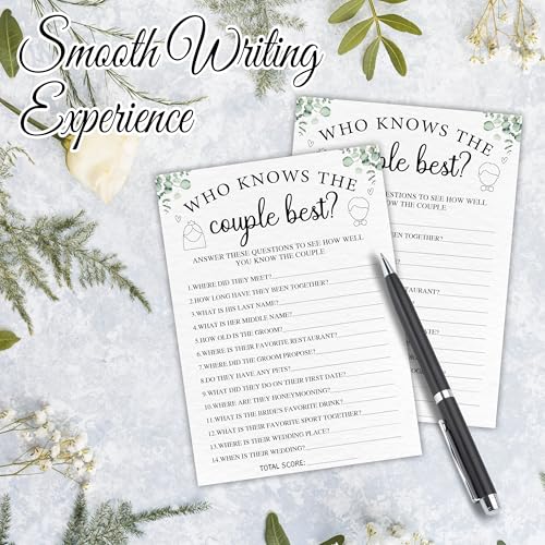 Bridal Shower Game Cards - Who Knows the Couple Best? | Eucalyptus Theme | 30 Guests