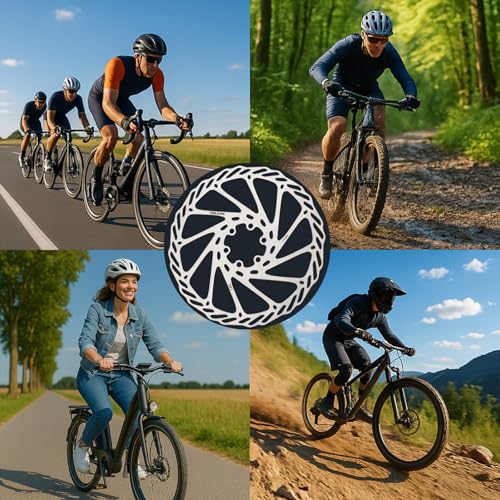 180mm Disc Brake Rotor With 6 Bolts & T25 Torx Tool, Stainless Steel Bike Rotor for Mountain Bike/Road Bike/MTB/BMX, Fits 44mm Threaded Hub (Anti-Rust & Heat-Resistant) (180mm*1pcs)