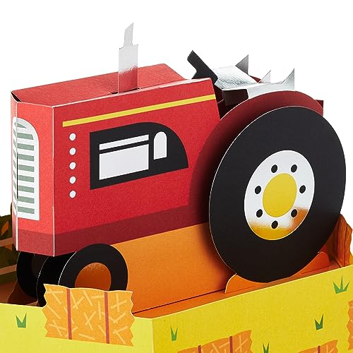 Hallmark Red Tractor Pop Up Card for Kids - Fun Birthday Greeting