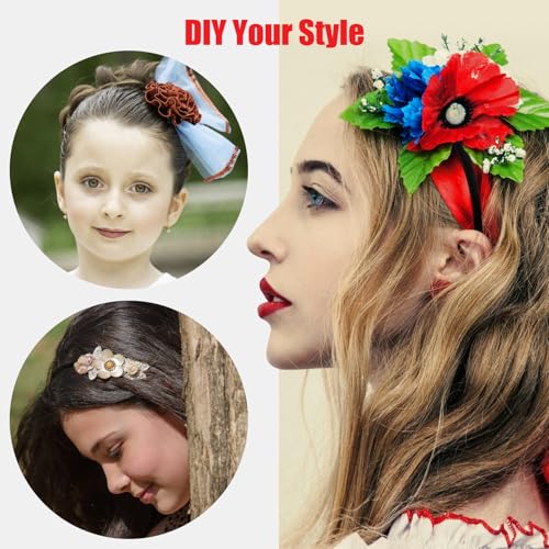 JUNSDUKE 2 Pack Thin Black Plastic Headbands with Teeth Anti-Slip Hair Comb