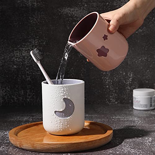 Moon & Stars Couple Toothbrush Cup Set of 2 - 13.5oz, Two-Color Design