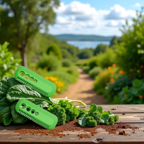 Herb Stripper Tool Set of 2 - Green Leaf Vegetable Peeler