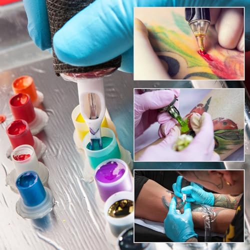 Autdor 500PCS Small Tattoo Ink Caps with Self-Standing Flat Base