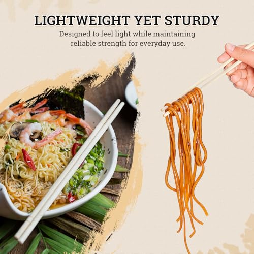 100 Pairs of 9-Inch Bamboo Chopsticks - High-Quality Disposable Utensils