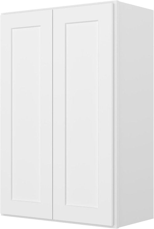 Furinno Shaker Wall Kitchen Cabinet - 2 Doors, 2 Shelves, Ready to Assemble | White, 12"D x 24"W x 36"H