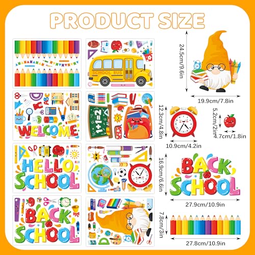Funnlot Back to School Window Clings - 100 Double-Sided Stickers