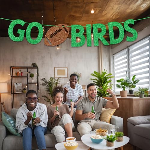 Go Birds Football Banner - Game Day Decorations for Parties