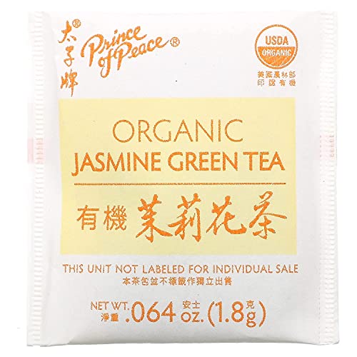 Prince of Peace Organic Jasmine Green Tea, 100 Tea Bags (Pack of 2)