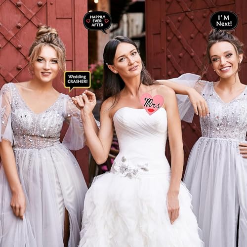 52-Piece Wedding Photo Booth Prop Kit for Bridal Shower and Engagement