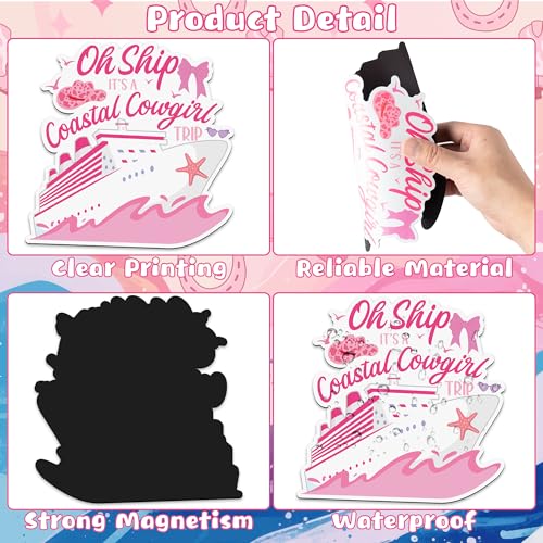 Coastal Cowgirl Cruise Door Magnets 7PCS Pink Refrigerator Decals