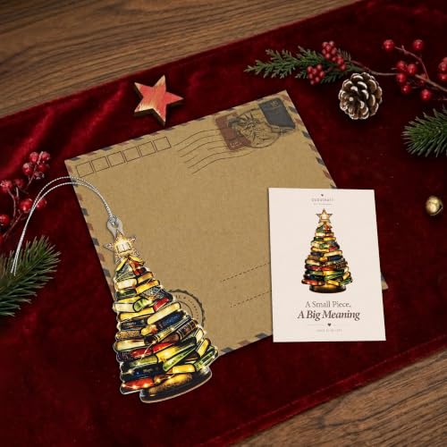 Velatree Book Lover Christmas Ornament - Unique Bookish Gift for Readers