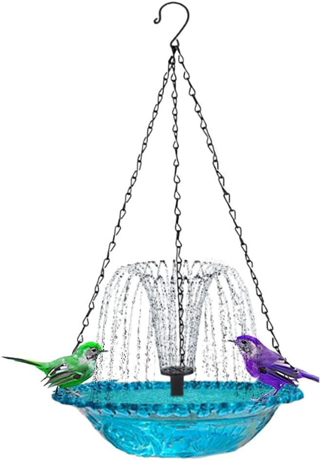 Solar Cascade Bird Bath Fountain - 2026 New Solar-Powered Water Dispenser for Garden Decor | Blue