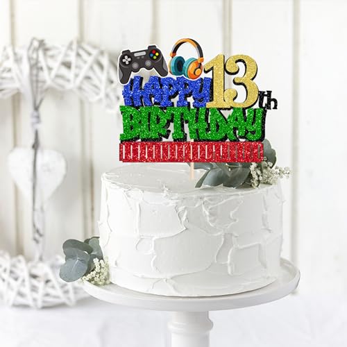 Video Game 13th Birthday Cake Topper | Happy 13th Cake Decoration
