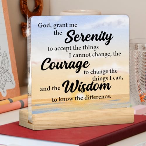 Serenity Prayer Acrylic Sign - Inspirational Office Desk Decor