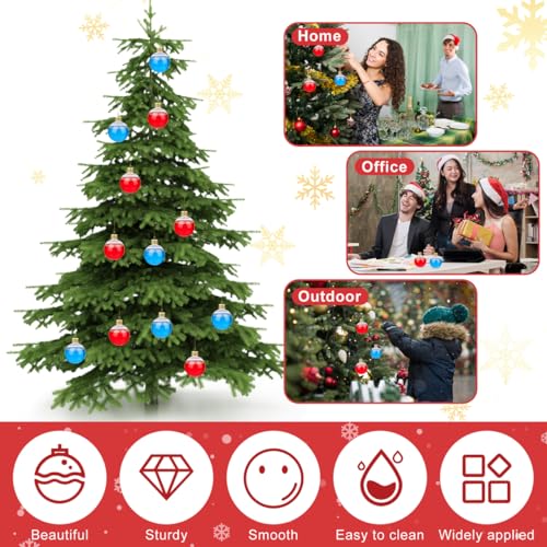 Golden1 Clear Fillable Christmas Ornaments - 10 Pack, Leakproof Plastic Xmas Drink Balls & Gift Containers