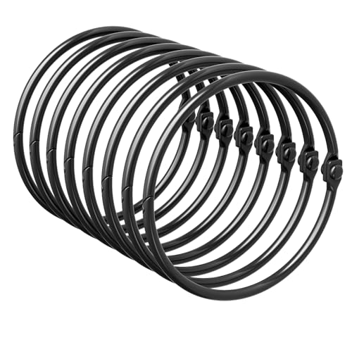 Bathway Black Shower Curtain Rings - Rust-Proof Metal Anti-Drop Hooks