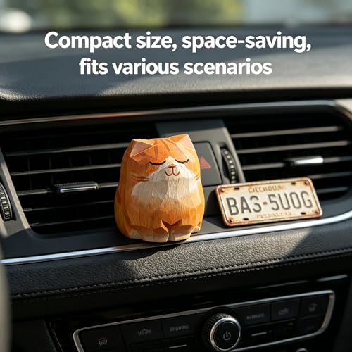 Hand-Carved Orange Tabby Cat Figurine | Charming Home Decor