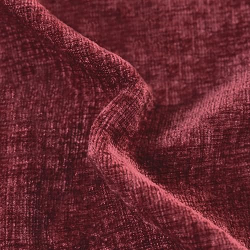 CaliTime 16x16 Inch Burgundy Throw Pillow Covers Set of 2 – Durable Chenille, Invisible Zipper