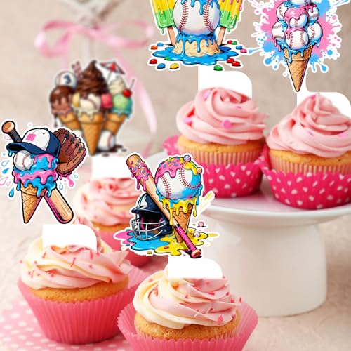 9-Piece Baseball Ice Cream Party Decorations Set for Kids