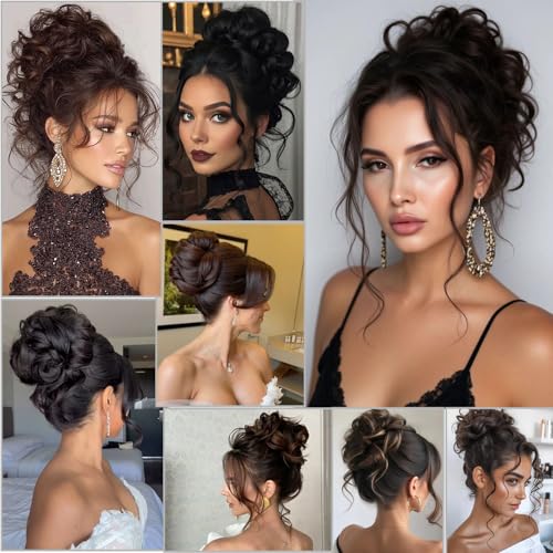 DATSRXI Large Messy Bun Hair Piece Synthetic Curly Updo Hair Scrunchie