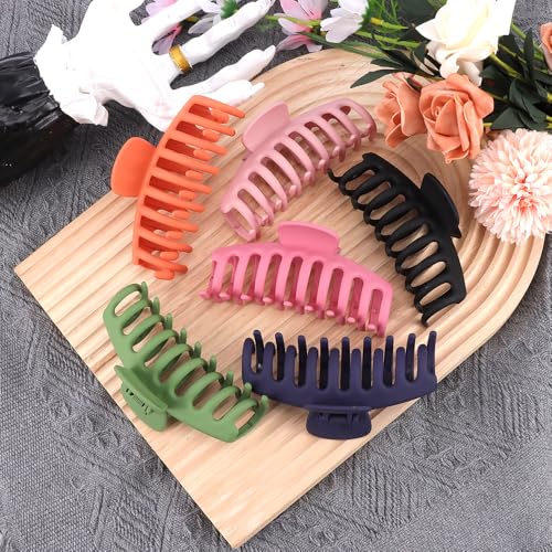 AOPRIE Large Hair Claw Clips 6 Pack for Thick and Thin Hair