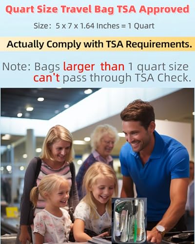 CALYGO TSA Approved Clear Toiletry Bag 1 Quart Travel Pouch