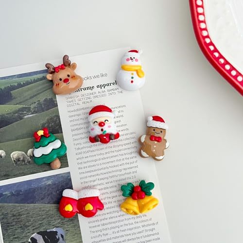 Christmas Magnets Set - 6 Festive Designs for Fridge Decor