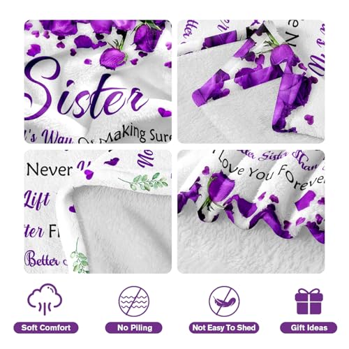 To My Sister Blanket - 50x60 Soft Throw Gift for Sister Birthday