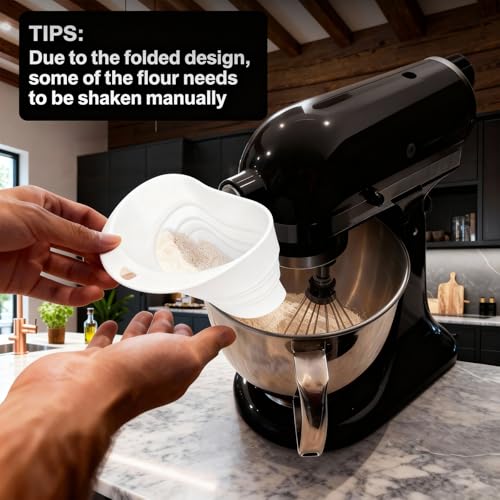 Hubaltuye Flour Funnel Attachment for Stand Mixer with Spoon