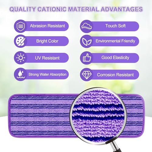 Reusable Mop Pads for Swiffer Power Mop - 4 Pack, Cationic Material
