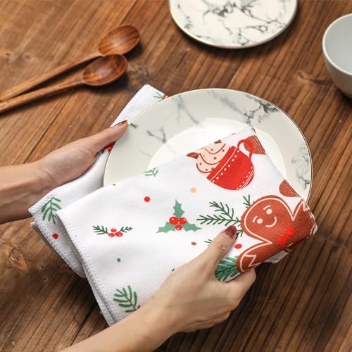 Gingerbread Christmas Kitchen Towels Set of 2 - 18x26 Inches